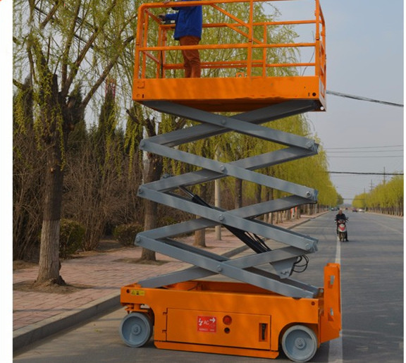 Buy Steel Mini Scissor Lift Extendable Orange Hydraulic Scissor Lift Table at wholesale prices
