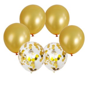 Indoor Gold Confetti Party Decoration Balloons