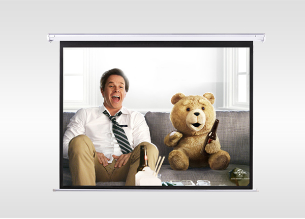 100" 4:3 motorized electric projection projector screen HD 3D TV home theater glass beaded