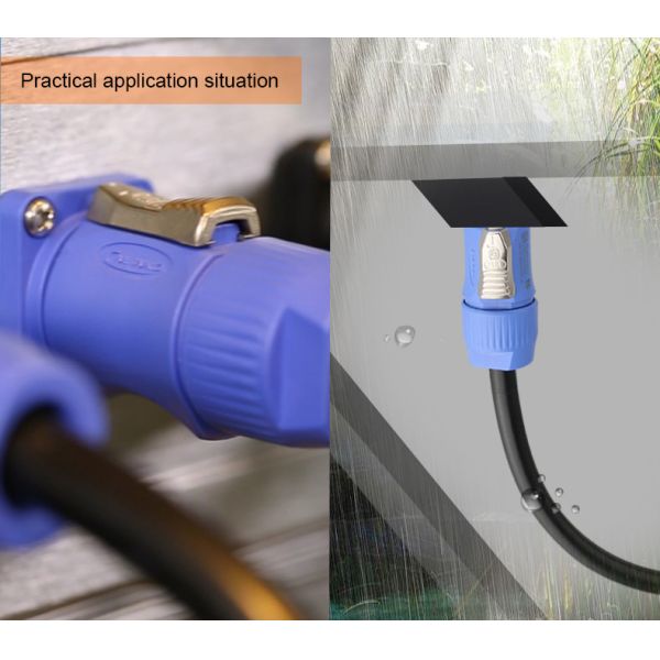 Buy Circular Plastic Bayonet Stabe Conductivity Blue Stage Lighting 3Pin Waterproof Wire Connector at wholesale prices