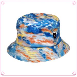 Anti - UV Poly Cotton Round Bucket Hat , Floral Animals Patterns Bucket