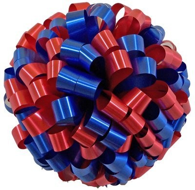 Buy Multi color Pull bow Christmas Gift  Stripes , Swirls Pom Pom Bow  , 5" Wide wired ribbon bows 120U Thickness at wholesale prices