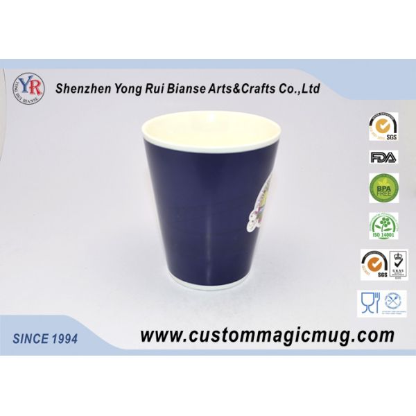 Large Colour Changing Mug , V Shaped Porcelain Travel Coffee Mugs