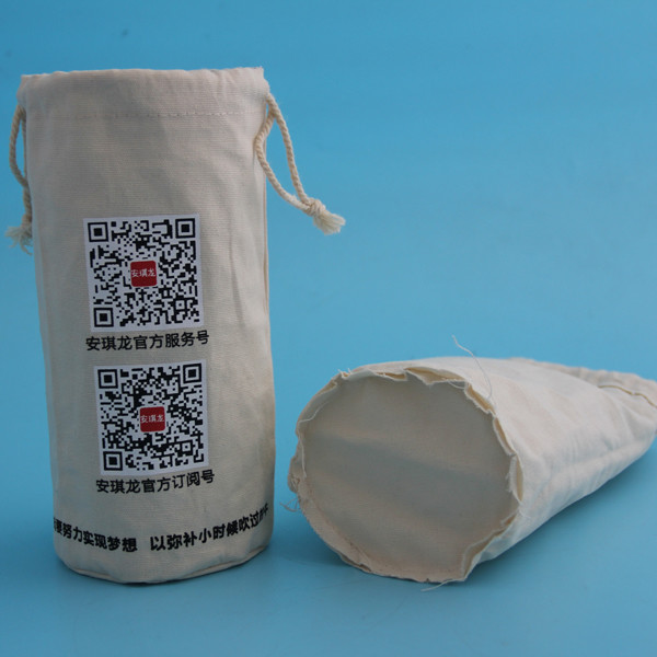 Durable Custom Drawstring Bags , Anti Toxic Natural Color Canvas Wine Bags