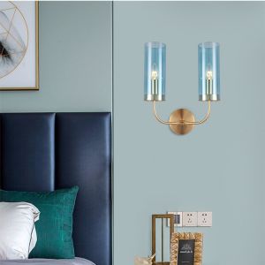 China Modern Led Wall Lamp Gold Glass Wall Lamps For Living Room Bedroom Bedside E14 Candle Wall Lights(WH-OR-137) on sale