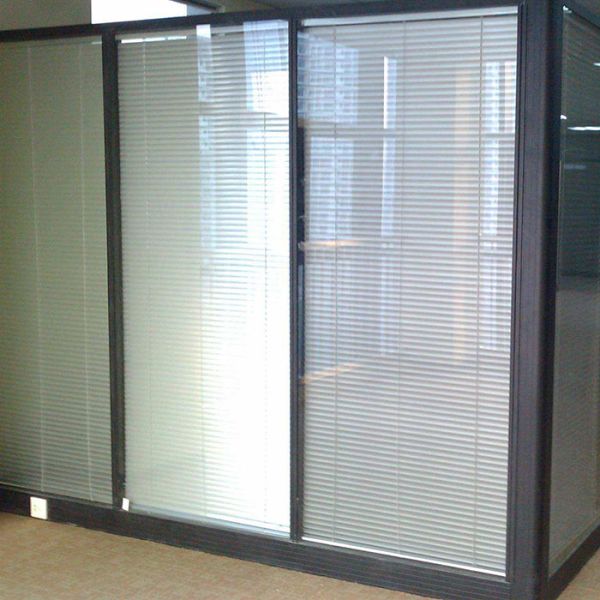 Mineral Magnetic Glass Partition Walls Hollow Glass Blinds 800mm Width