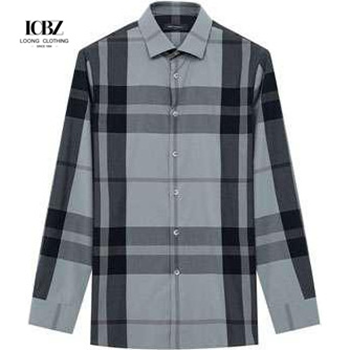 Custom LOGO Plaid Button Up Shirts for Man in Slim Fit Comfortable and Breathable Fabric
