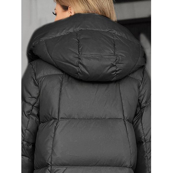 Detachable Lining Fashionable Thickened Down Jacket, long women coat,for cold winter, hooked,  machine washable, regular fit for daily wear