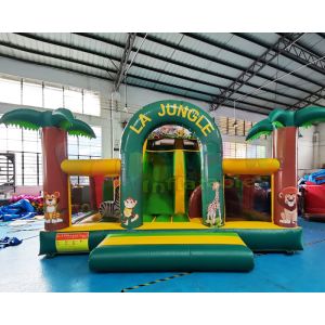 Quality Hotel Inflatable Bounce House Combo Jungle Zoo Jumping Castle for sale