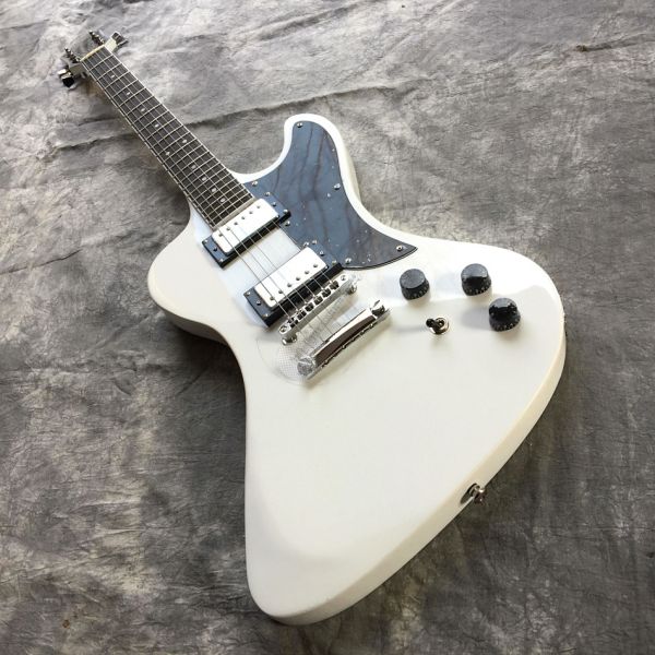 Free delivery, hot selling electric guitar, white hardware, front brown back red body, all colors and logo can be custom