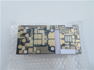 PTFE High Frequency PCB on DK2.65 F4B 0.8mm 1oz Copper With Immersion Gold and Black Solder Mask