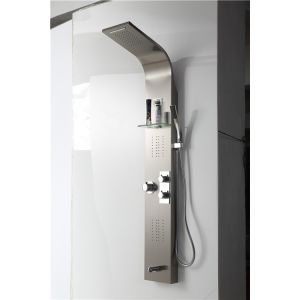 China Easy Clean Shower Columns Panels / Rain Shower Panel With Shelf / Multi Body Jets on sale
