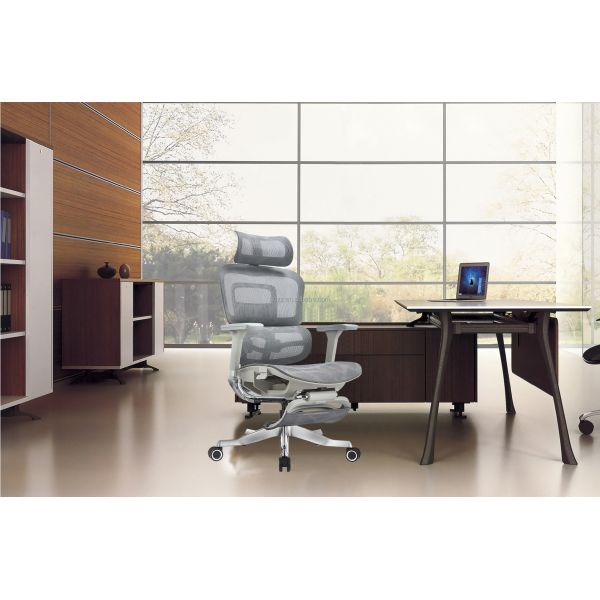 Guangdong Office Furniture Full Mesh Ergonomic Chair with Adjustable Height and Footrest
