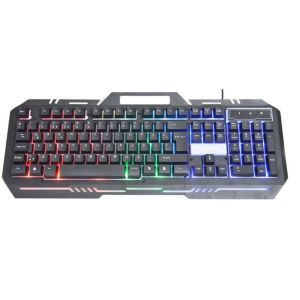 Metal Gaming Keyboard With 104 Keys FN+F1-F12 Functions LED Backlight Gaming