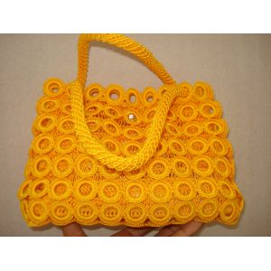 Crochet Yellow WOmen Fashion Bag handbag tote purse shoulder bag