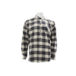 200GSM 100% Cotton Long Sleeve Checked Shirt Navy And Off White Color