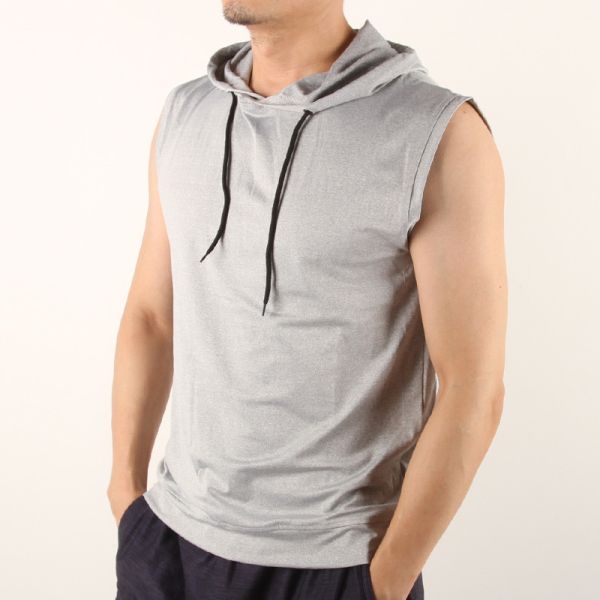 Men'S Casual Sleeveless 4 Way Spandex Hoody Vest
