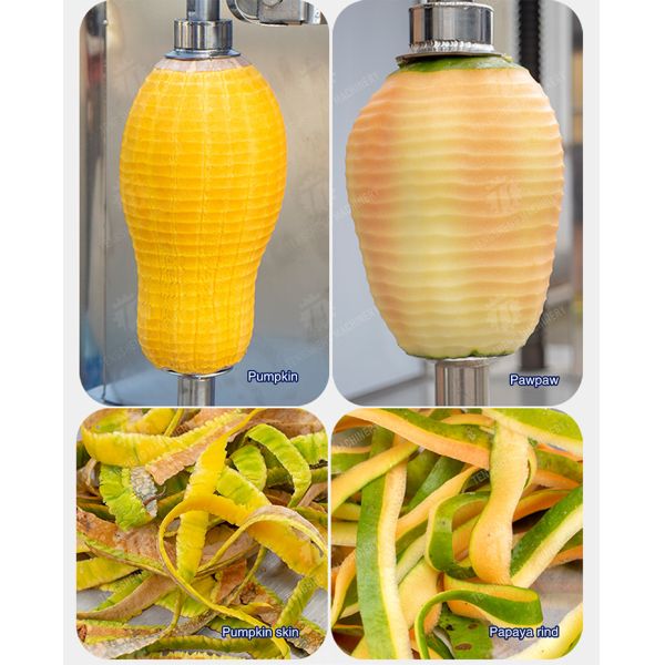 1.0KW 90KG Small automatic pumpkin papaya pineapple cantaloupe peeler Commercial fruit peeler equipment