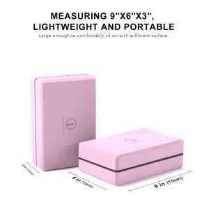 High Density EVA Foam Light Weight Yoga Brick With Non Slip Surface , Pink