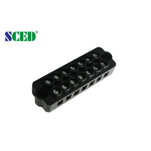 Panel Mount Terminal Connector Black 7.40mm 300V 20A 7P Feed Through Terminal