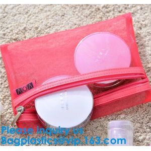 Cheap Cosmetic Bag Nylon Mesh Zippered Bag Makeup Organizer Bag,Women Mesh