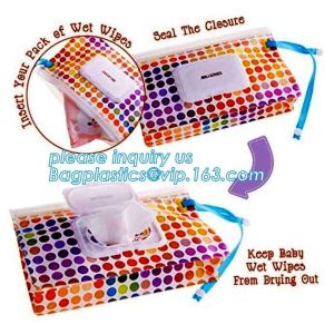 China Promotion reusable k travel plastic EVA baby tissue wet wipes bag with lid, Eco-friendly plastic colorful wet tiss on sale