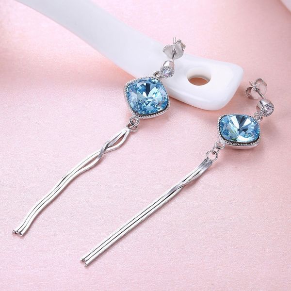7.1cm 0.19oz Sterling Silver Jewelry Earrings Unisex Tassel Drop Earring SGS