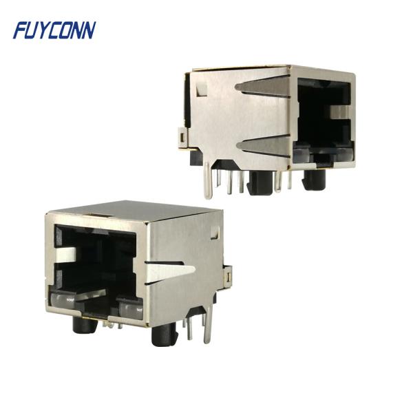 Buy 1 Port 1x8P 8Pin Right Angle PCB Female RJ45 Modular Connector at wholesale prices