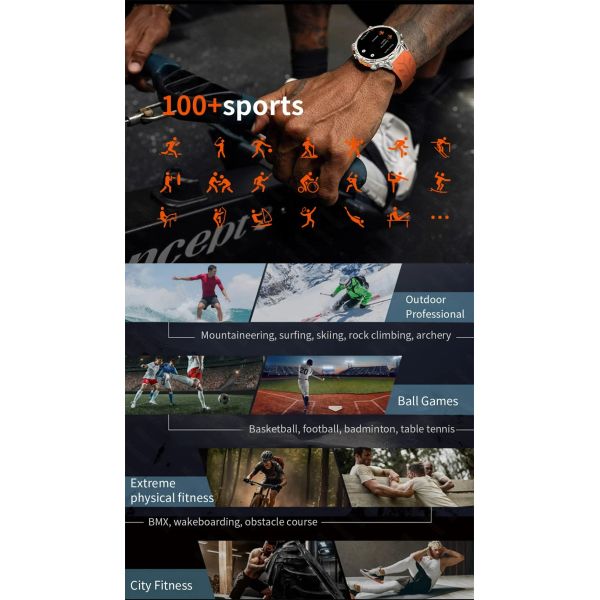 BT Call Professional GPS AMOLED 650Mah 3ATM Waterproof Fitness tracking Sports Smartwatch