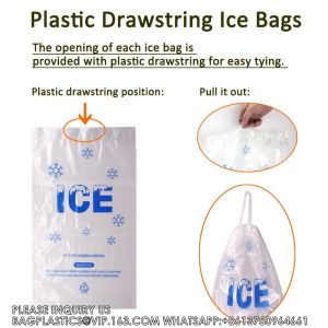 10 Lb. Plastic Drawstring Ice Bags 12 X 21 Inch Heavy-Duty Plastic Ice Bags With