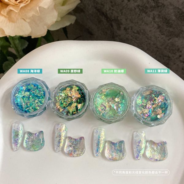 Nail glitters opal cloud brocade powder polarized high flash ultra thin dream Aurora flash powder nail decoration