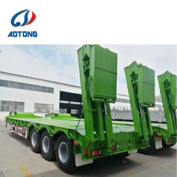 Buy Optional Cargo Box 80 Ton Low Bed Trailer with 13000*3000*1650mm Length and 3 Axles at wholesale prices