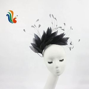 Quality Goose Feather and Stripped Coque Flower Mount for Valentine's Day Party Decoration for sale