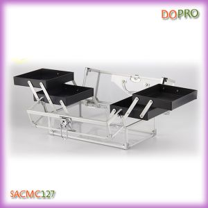 Clear transparent aluminum acrylic cosmetic case (SACMC127)