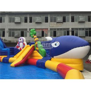 Summer Sharp Inflatable Water Park , Crocodile Island Inflatable Water Slide