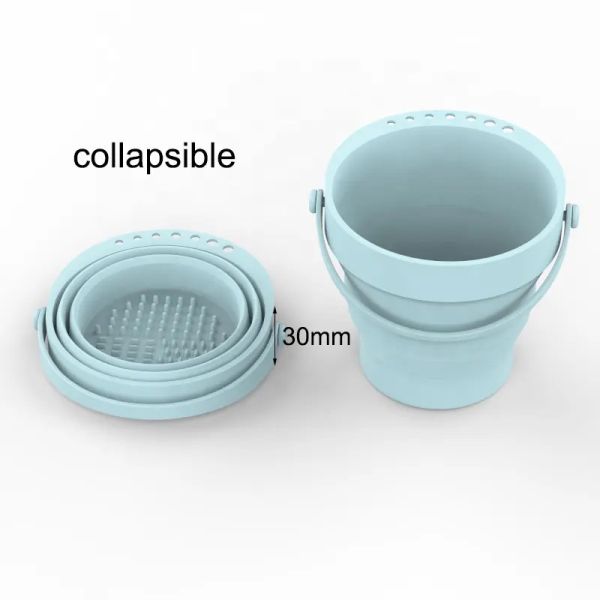 Leakproof Silicone Paintbrush Bucket , Harmless Silicone Pen Wash Folding Bucket