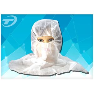China Soft Breathable Hood Snood Disposable Head Cap in White Blue on sale