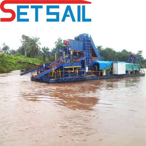 Chain Bucket Sand Gold Diamond Dredger Vessel Used in River