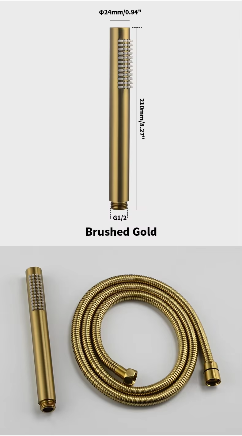 Cylinder-shaped handheld showerhead shower: Spray with a showerhead hose