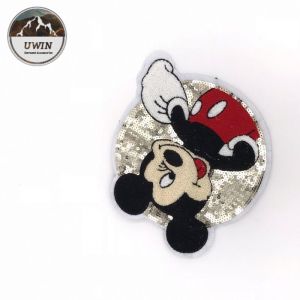 Cartoon Mouse Disney Embroidered Patches , Popular Disney Sew On Patches Custom