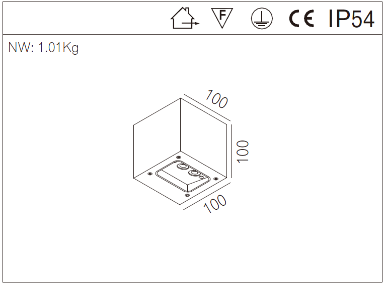 hot sale IP54 Cube 6W Surface Mounted Outdoor LED Wall Lights , Square Up Down Led Wall Lamp