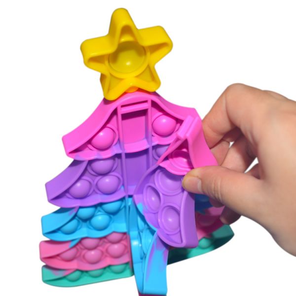3D Large Tie Dye Christmas Tree Fidget Toy Cute Anxiety Popper Game Gift For Kid