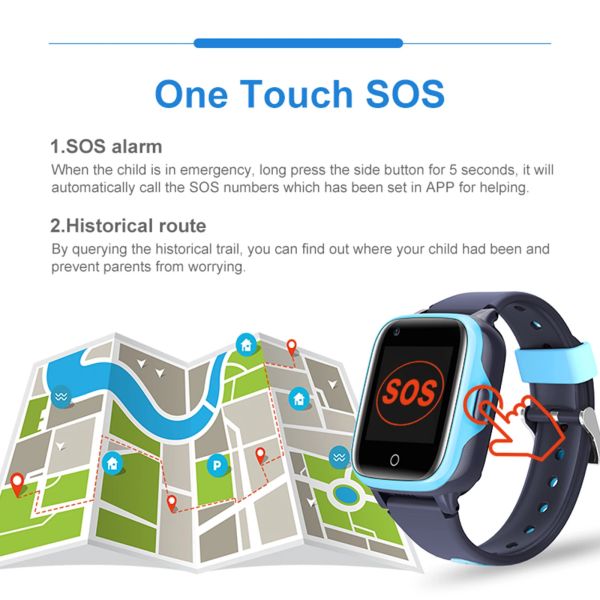 IPx7 Fitness Teens Childrens Tracker Watch Clock LT41 4G HD Video Call WiFi Monitor Camera