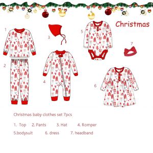 Christmas Baby long sleeve girls dresses christmas printing clothing children