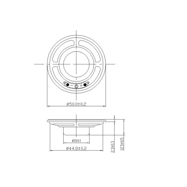 Dia50mm Height 12.5 8ohm core speaker DXYD50N-18Z-8A