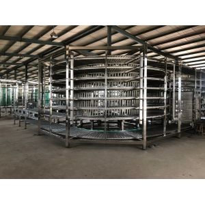 Stainless Food Spiral Cooling Tower Freezer Frozen Bread Conveyor