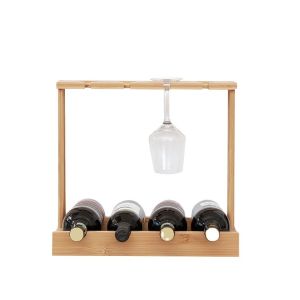 Quality Sustainable Bamboo Wine Bottle Storage Holder For 4 Bottles Perfect for Food Storage for sale