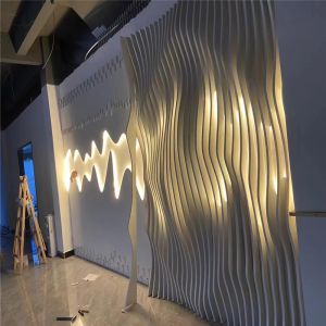 3.0mm Thickness Aluminum Ceiling Design Customized Wave Wall Baffle