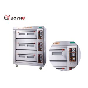 Gas Industrial Baking Oven Three Deck Six Tray Layer Controlled Separately 20°C