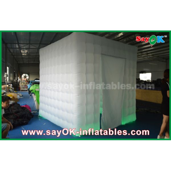 Buy Portable Photo Booth White Oxford Cloth Inflatable Photo Booth Props Kiosk With Door Curtains at wholesale prices